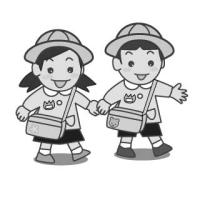 手をつないで登園する園児