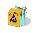 安全カバーをかけた水色のランドセル