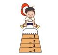 跳び箱を飛ぶ男の子