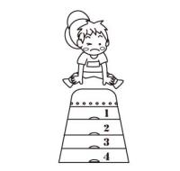 跳び箱を飛ぶ男の子