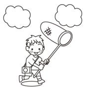 虫とり網の男の子