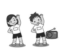 ラジオ体操する子供