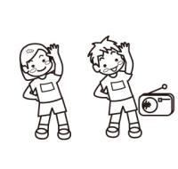 ラジオ体操する子供