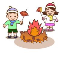 焚火で焼き芋