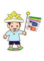 兜をかぶる男の子