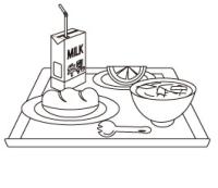 おぼんに乗った給食
