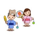 浴衣の二人(お祭り)