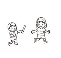 リレーのバトンタッチ