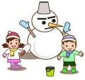 雪だるま作り【雪遊び】