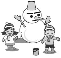雪だるま作り【雪遊び】