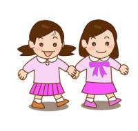 手をつなぐ女の子二人