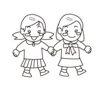 手をつなぐ女の子二人