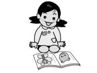 絵本を読む女の子