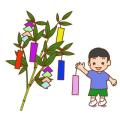 短冊をつける小学生【七夕】