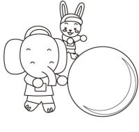 大玉転がし【こども動物】