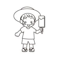 アイスキャンディを食べる男の子