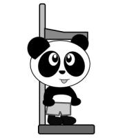 身長測定するパンダ【身体測定】