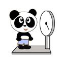 体重測定するパンダ【身体測定】