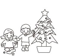 クリスマスツリーの飾り付け