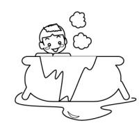 お風呂に入る子供