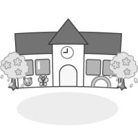 さくら咲く春の園舎【幼稚園・保育園】