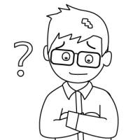 腕組みして考える先生【お父さん】