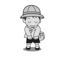 おじぎする男の子の園児【謝る】