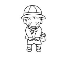 おじぎする男の子の園児【謝る】
