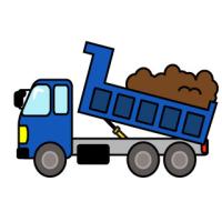 土を運ぶダンプカー