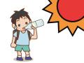 水分補給する男の子