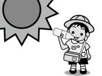 水分補給する園児