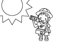 水分補給する園児