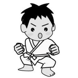 空手をする男の子
