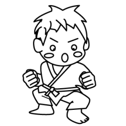空手をする男の子
