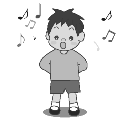 歌う子供【合唱する男の子】