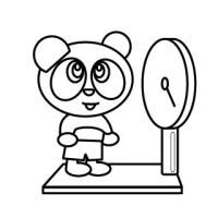 体重測定するパンダ【身体測定】